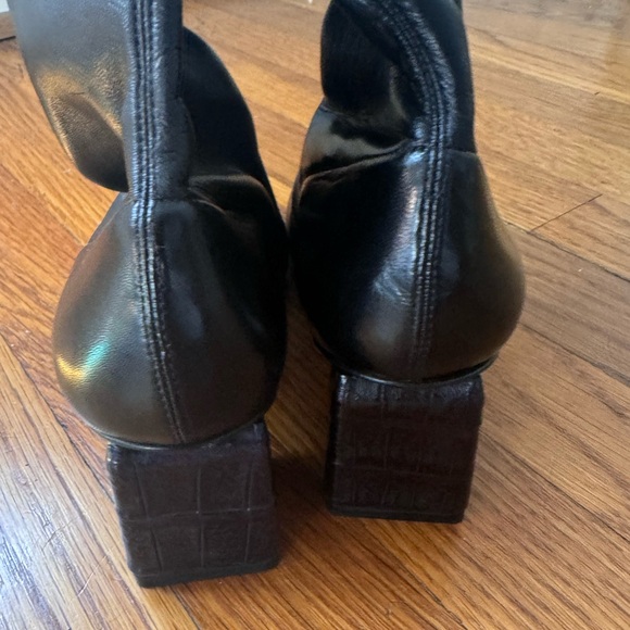 $1446 Ermanno Scervino Croc Effect Block Heel Tall‎ Over the Knee leather boots - Picture 8 of 10